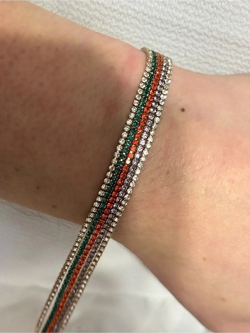 Multicolor Crystal Color Block Bracelet - Picture 3 of 4